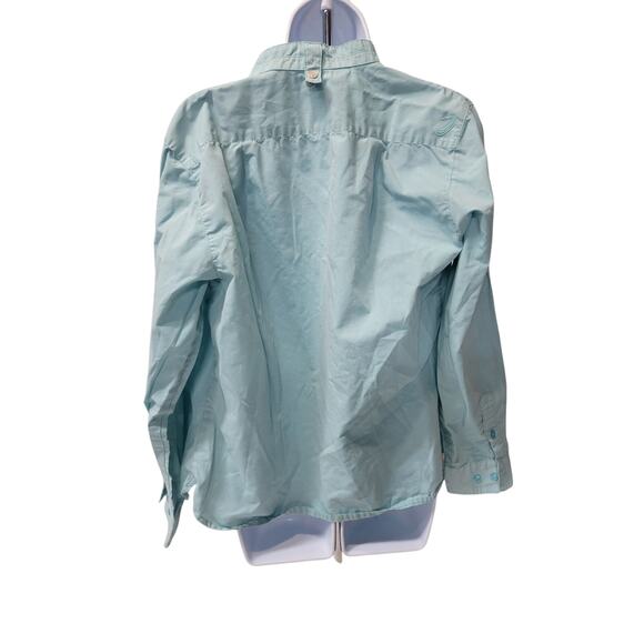 LOT 4 Chef Works Uniform shirt Medium Mens blue long Sleeve button Cook Uniform - Picture 3 of 3